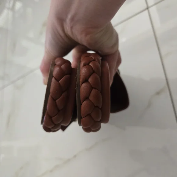 Chloe Brown Leather Sandals with Silver Buckle - Picture 5 of 6